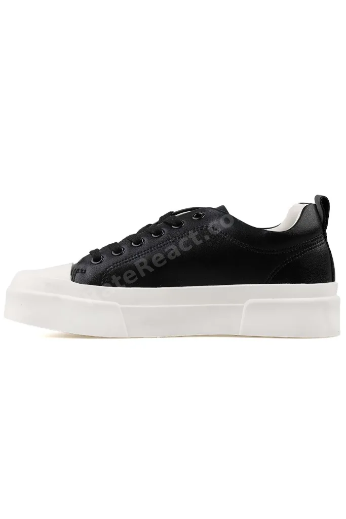 121230087 Mıa Deri Unisex Sneaker Ayakkabı SİYAH