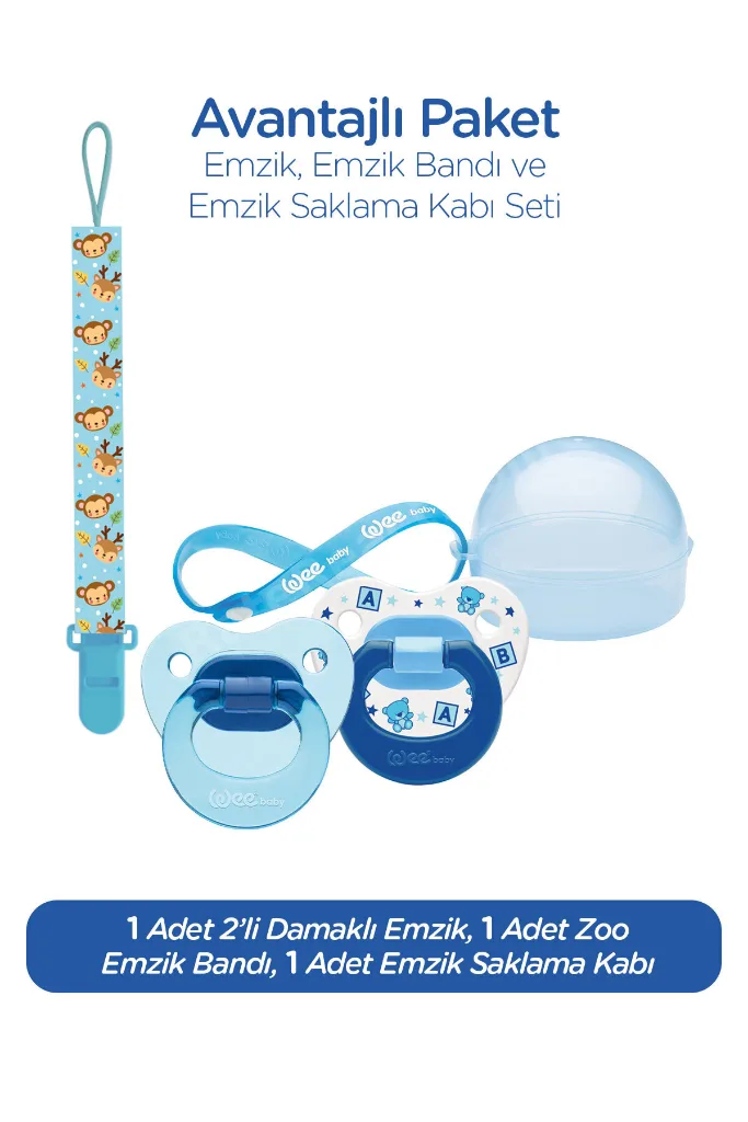2’li Damaklı Emzik (Kutu ve Band Seti) 0-6 Ay Erkek