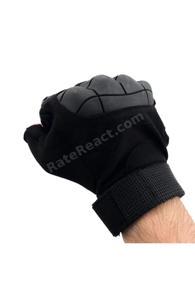 Siyah Kısa Kemikli Taktik Eldiven - Yarım Parmak Tactical Eldiven