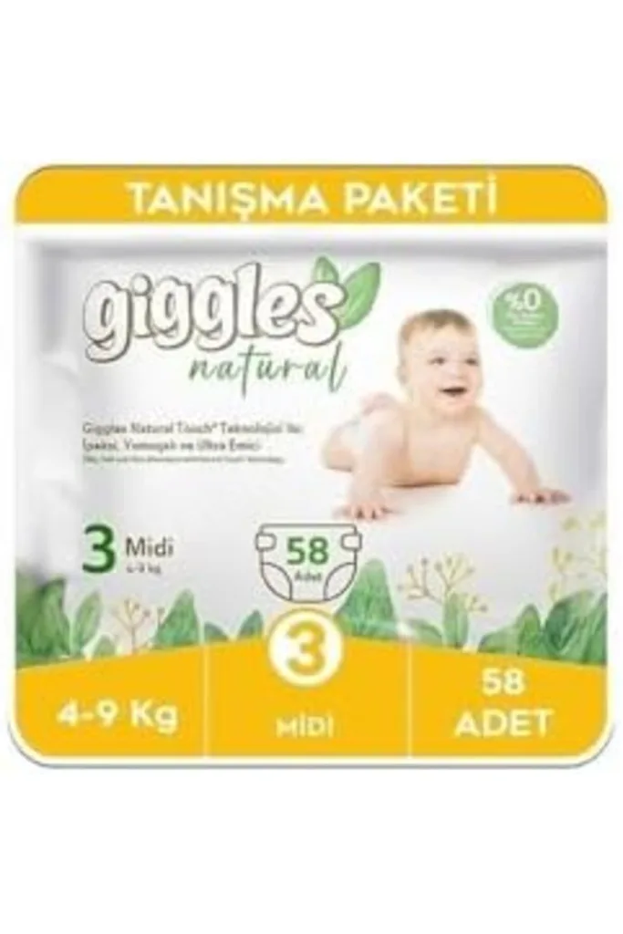 TTKTEKNOLOJİ Giggles Natural 3 Numara Midi 1 Paket 58 Adet TTKTEKNOLOJİ 2026 395519
