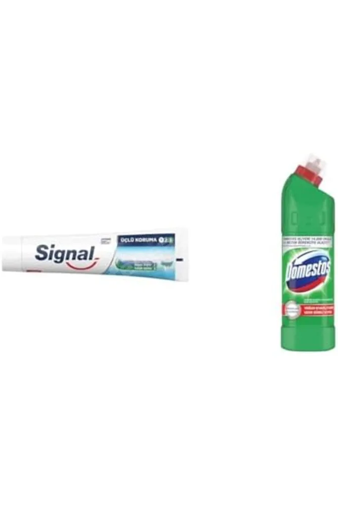 TTKTEKNOLOJİ Signal Diş Macunu Üçlü Koruma, 120 ml(1) Domestos Yoğun Kıvamlı Çamaşır Suyu Maksimum H