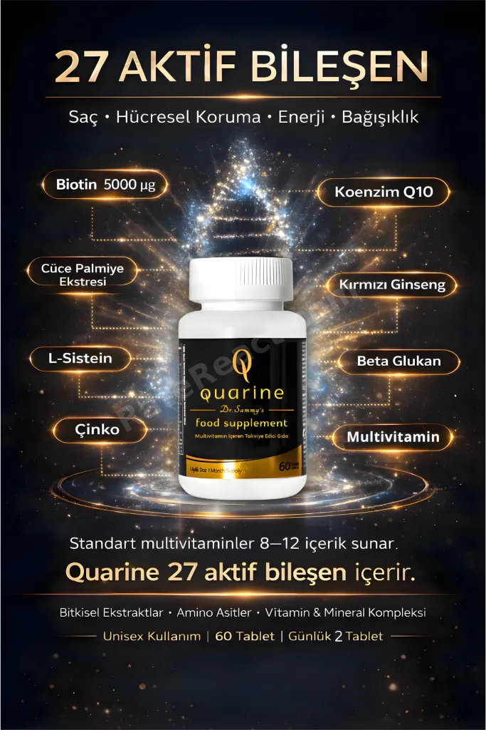 Quarine Saç, Tırnak, Cilt ve Vücut Vitamini - 12'li Avantaj Set (12 Aylık Bitkisel Kür)