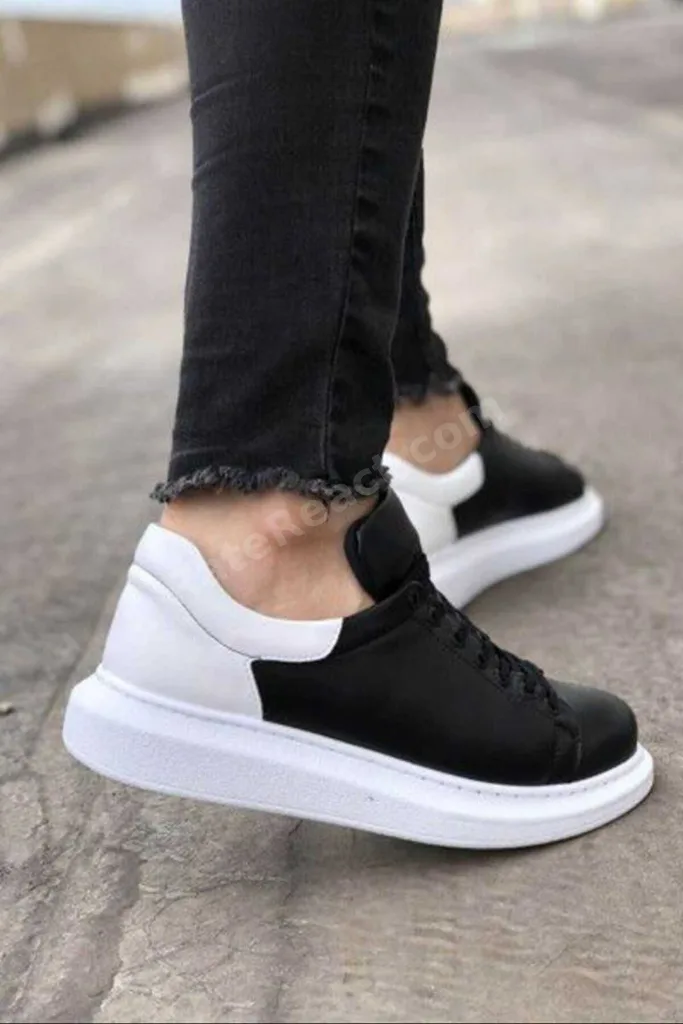 ERKEK SNEAKER RAHAT SPOR AYAKKABI SİYAH-BEYAZ