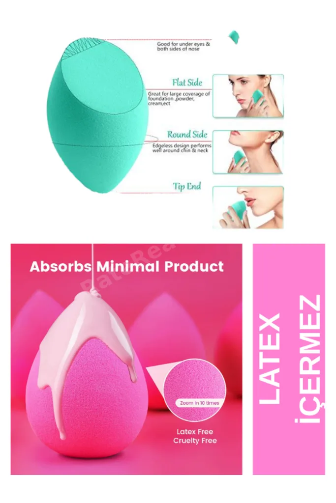 Makyaj Süngeri Beauty Blender Fondöten Kapatıcı Islak Kuru Pürüzsüz Profesyonel Makyaj Krem Süngeri