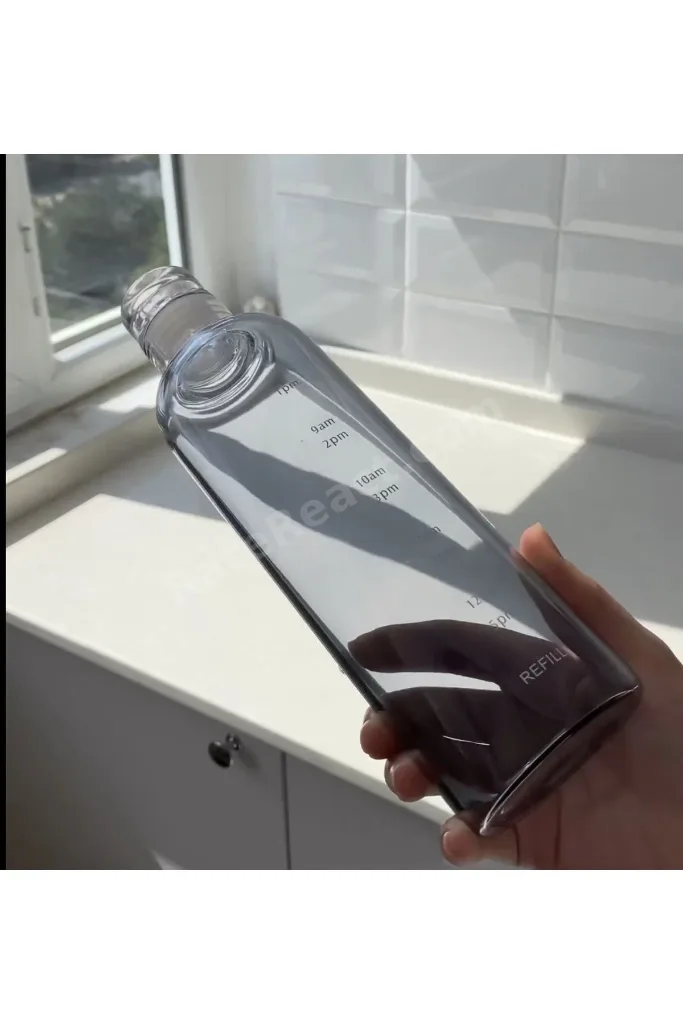 Sağlıklı Cam Su Şişesi 500ml Motivasyonlu Sızdırmaz Matara Suluk Borosilikat Cam