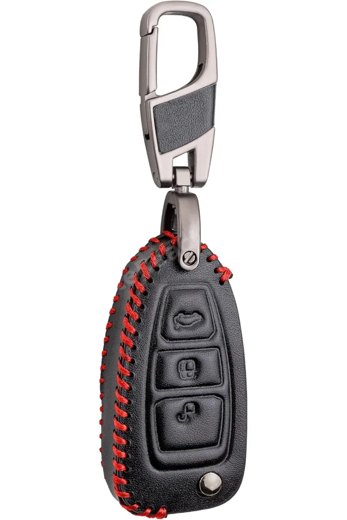 TTKTEKNOLOJİ Deri Anahtar Kılıfı (Fiesta, Focus, Mondeo, C Max, Kuga, Tourneo ile Uyumlu) TTKTEKNOLO