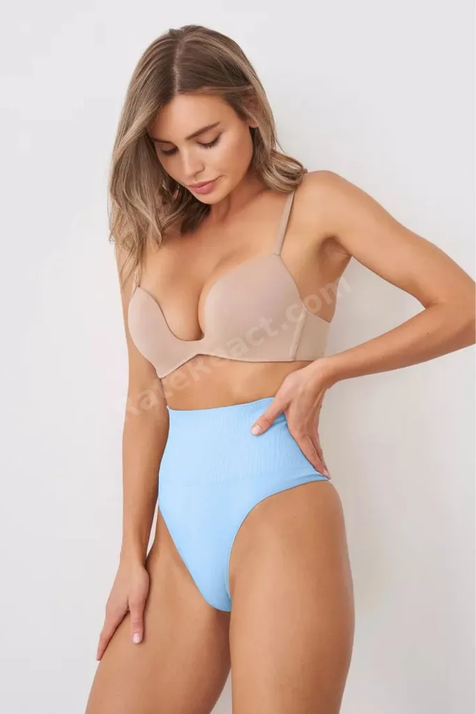 Mabet Model Yüksek Bel Rahat Külot Korse Buz Mavi Renk011