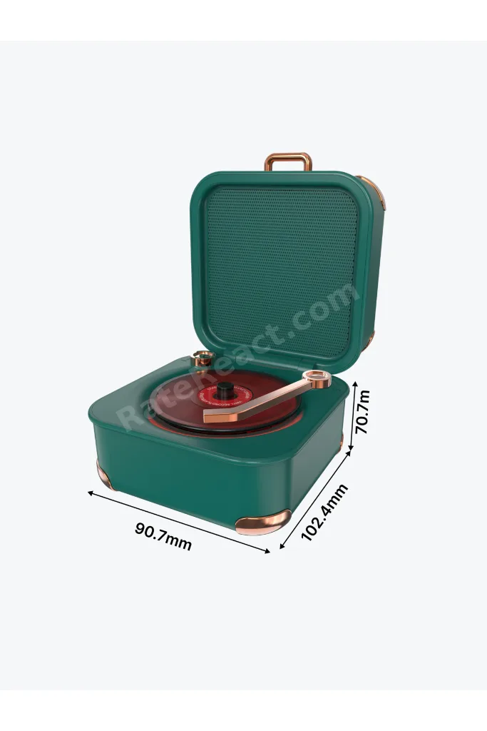 Bluetooth Hoparlör Retro Nostalgia Tasarım Taşınabilir Müzik Kutusu 5W 1200mAh Yeşil TFKart Destekli