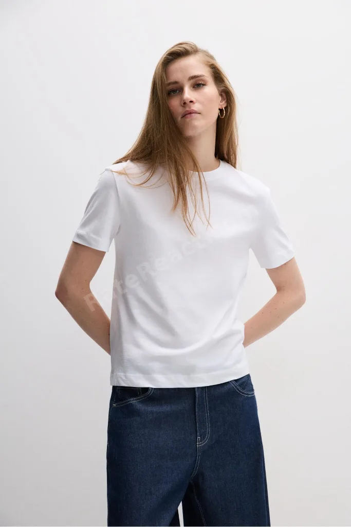 Basic bisiklet yaka t-shirt