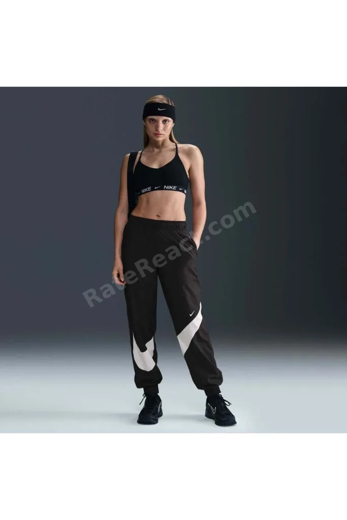 Classic Woven MR UV Logo Jogger Kadın Siyah Eşofman Altı