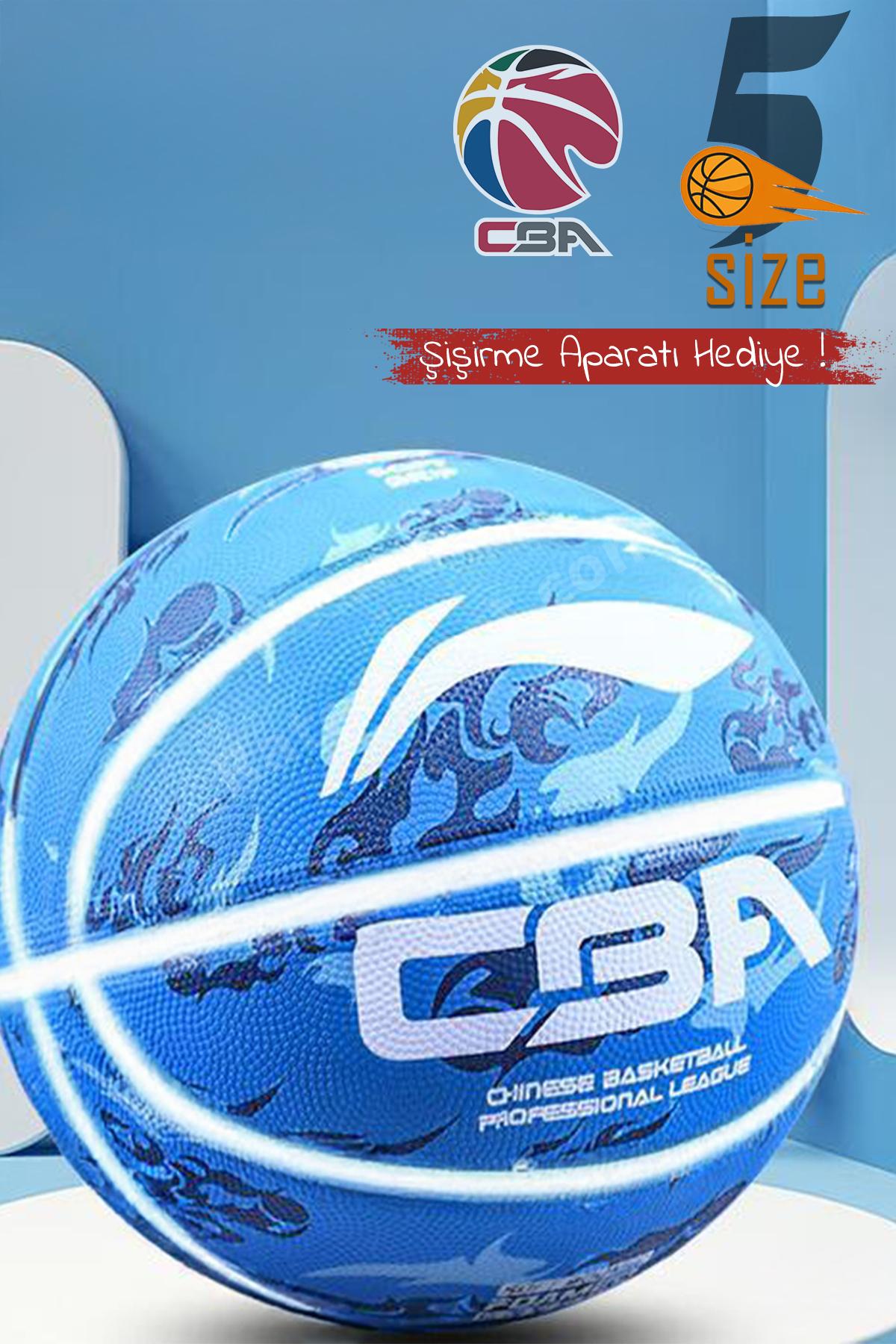 CBA Üst Kalite Pro Basketbol Topu Iç-dış Saha 5 Numara Kaymaz Kauçuk Basket Topu + Hediyeli