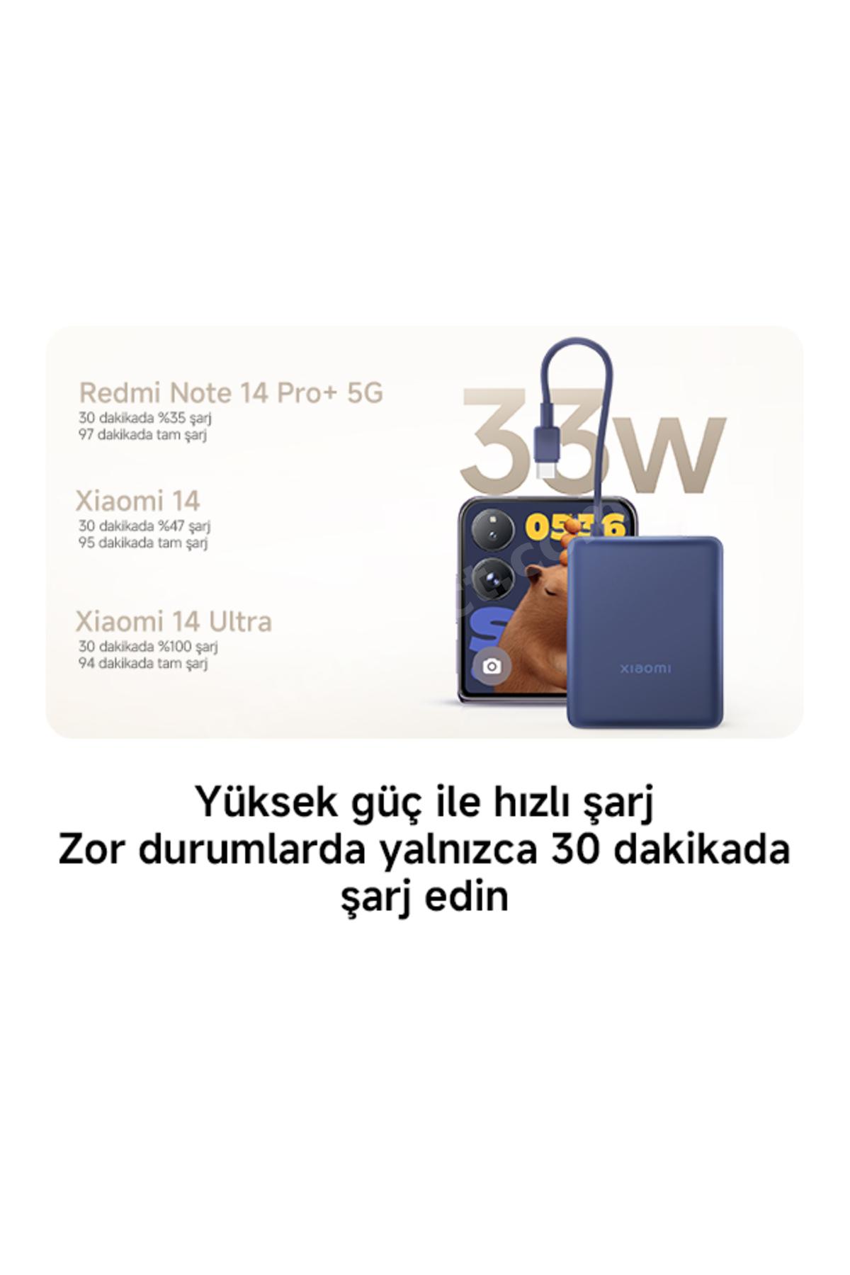 Xiaomi 33W Powerbank 10000Mah Yüksek Hızlı Dahili Kablo Kompakt Tasarım