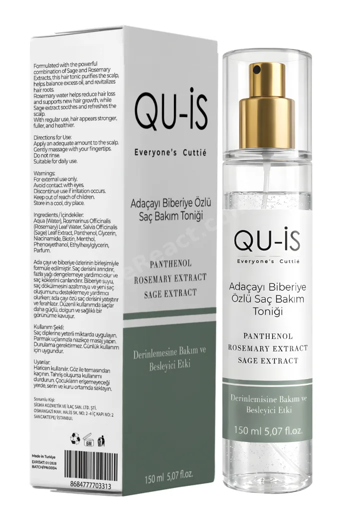 Adaçayı ve Biberiye Özlü Saç Bakım Toniği 150 ml - ( Biotin & Niacinamide , Dökülme Karşıtı )
