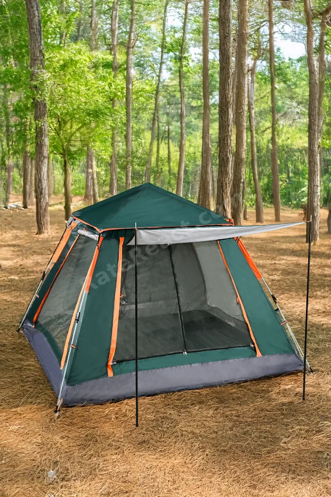 TAM OTOMATİK 4-6 KİŞİLİK TENTELİ KAMP ÇADIRI 240X240X155 CM (YEŞİL)