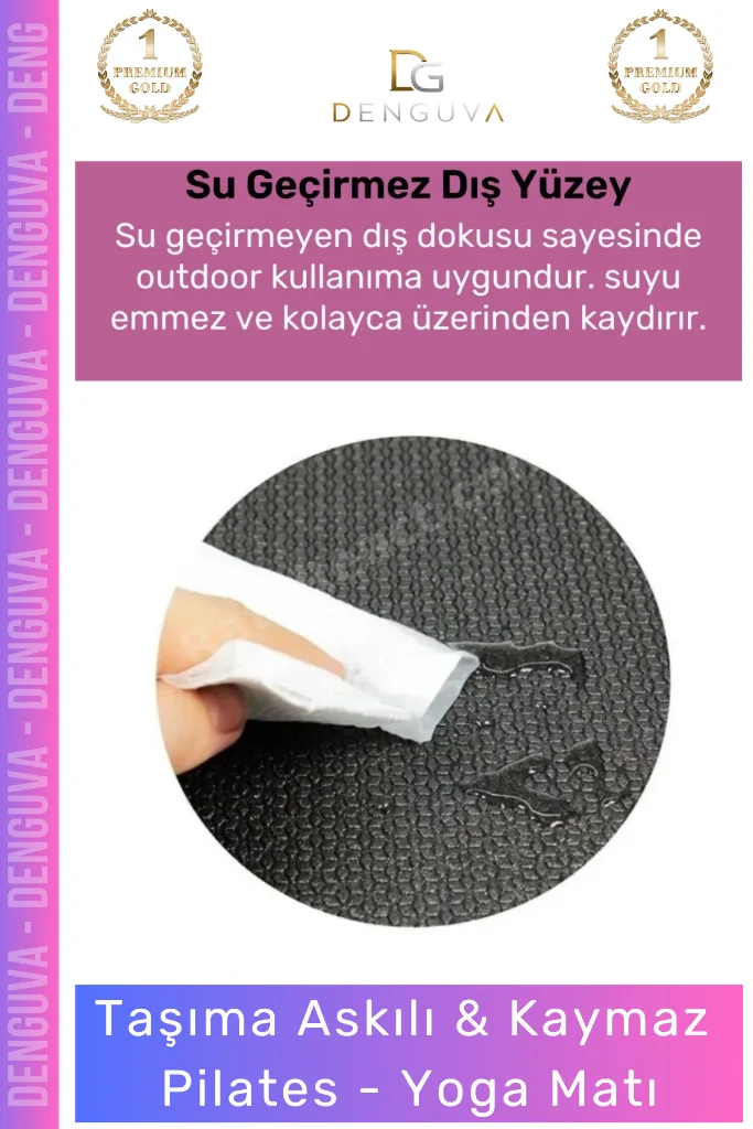 #YogaMİnderi Taşıma Askılı Dayanıklı Konfor Kamp Pilates Fitness Meditasyon Minderi 65mm Mat