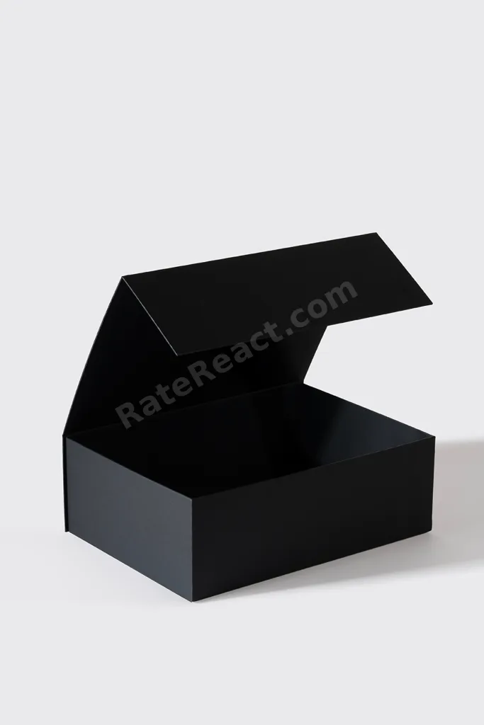 35x25x12 cm Siyah Mıknatıslı Sert Mukavva Kutu