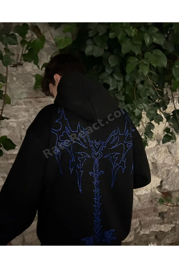 CRYSTALLİNE BLUE SKELETON HOODİE