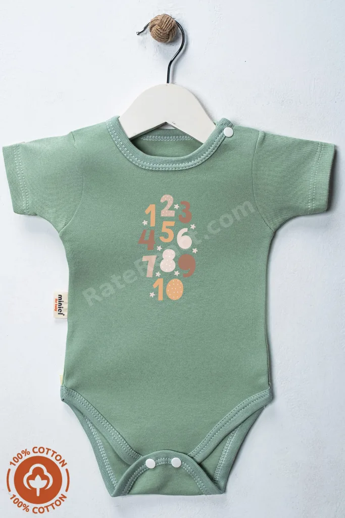 Unisex Bebek %100 Organik Pamuklu Sweet Home Baskılı 3-6-9-12 Ay 3lü Kısa Kollu Bebek Body Zıbın