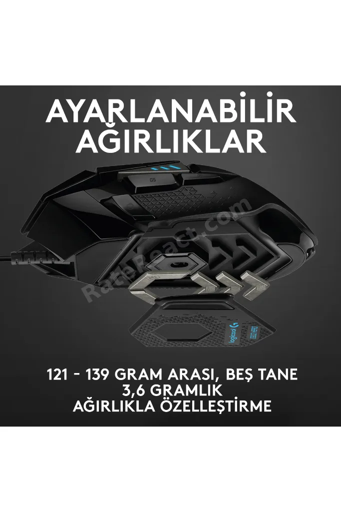 G G502 HERO LIGHTSYNC 25.600 DPI Yüksek Performanslı Kablolu Oyuncu Mouse - Siyah