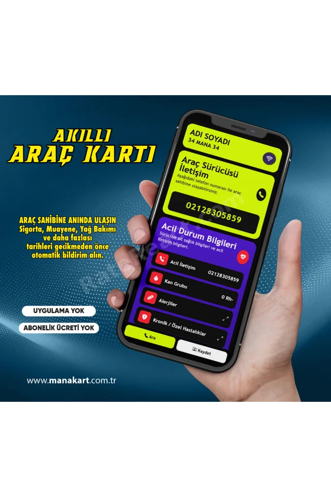 Nfc Akıllı Araç Kartı (Sigorta,muayene Gibi Periyodik Tarihleri Bildirim)
