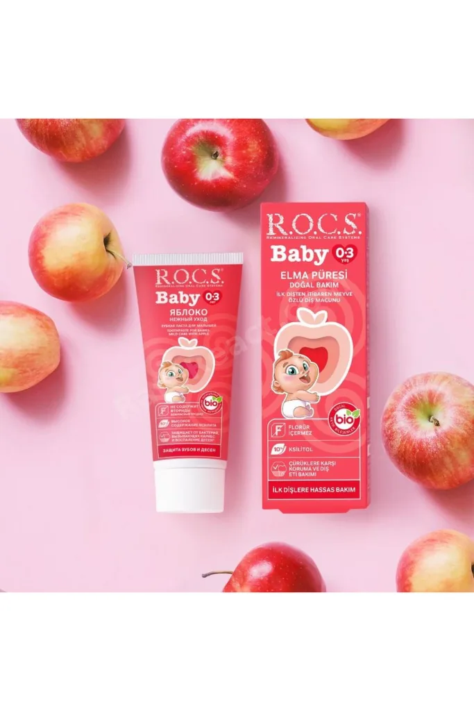 Baby Soft Yumuşak Diş Fırçası 0-3 Yaş & 0-3 Yaş Meyve Özlü Elma Püresi 35 ML ( MAVİ FIRÇA)