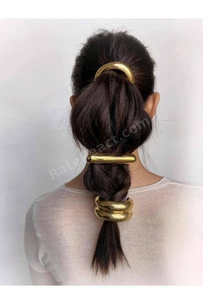 BOMBELİ METAL LASTİKLİ TOKA/GOLD
