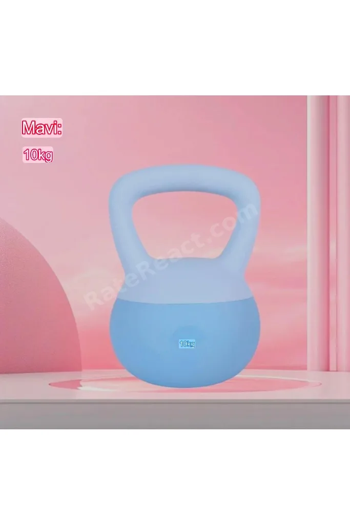 10 Kg Soft Kettlebell Yumuşak Tabanlı Metal Kumlu Ses Yapmaz Darbeye Dayanıklı