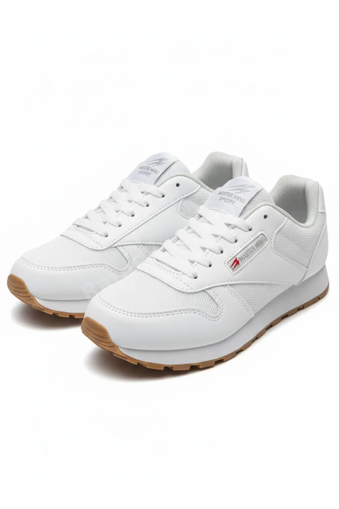 Kadın Beyaz Gümüş Bağcıklı Casual Rahat Taban Konforlu Yumuşak Yürüyüş Günlük Sneaker Spor Ayakkabı