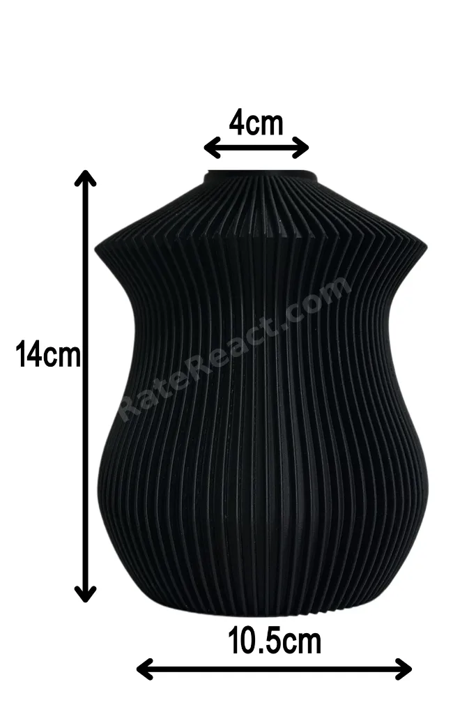 STRÖM Dekoratif Vazo Modern İskandinav Tasarım Minimalist Siyah Vazo 15 cm