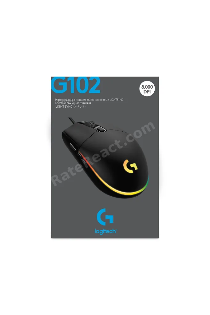 G G102 LIGHTSYNC RGB Aydınlatmalı 8000 DPI Kablolu Oyuncu Mouse, Siyah 910-005823