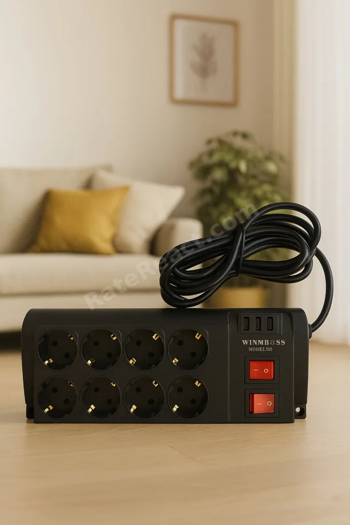 Termal Akım Korumalı Anahtarlı 8li Priz 2mt 8li 3xusb 16A 4000W