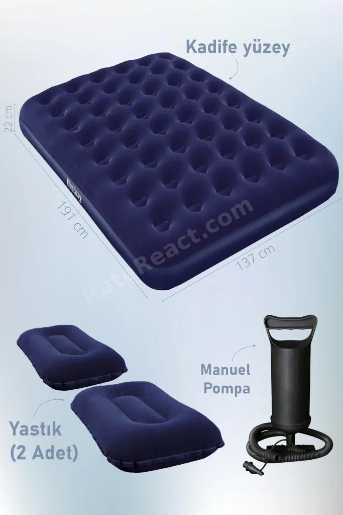 Kamp Seti 4 Kişilik Kamp Çadırı Çift Kişilik Yatak Yastık Pompa