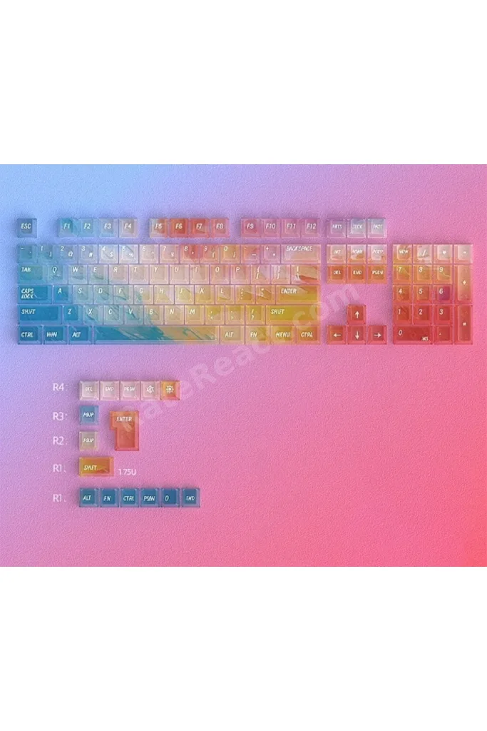 Nebula bulutu Keycaps Renkli Sisli Mekanik RGB Klavye Tuş Takımı