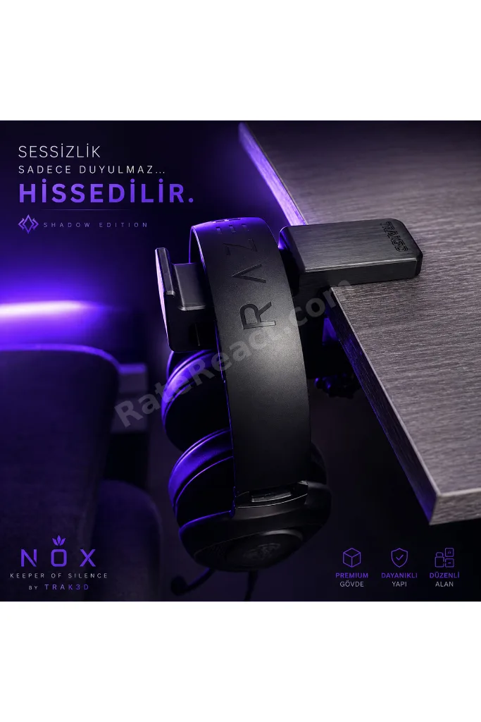Premium Siyah Asılabilir Kulaklık Standı – Sağlam V3 Gamer Modeli, Kaydırmaz Keçeli