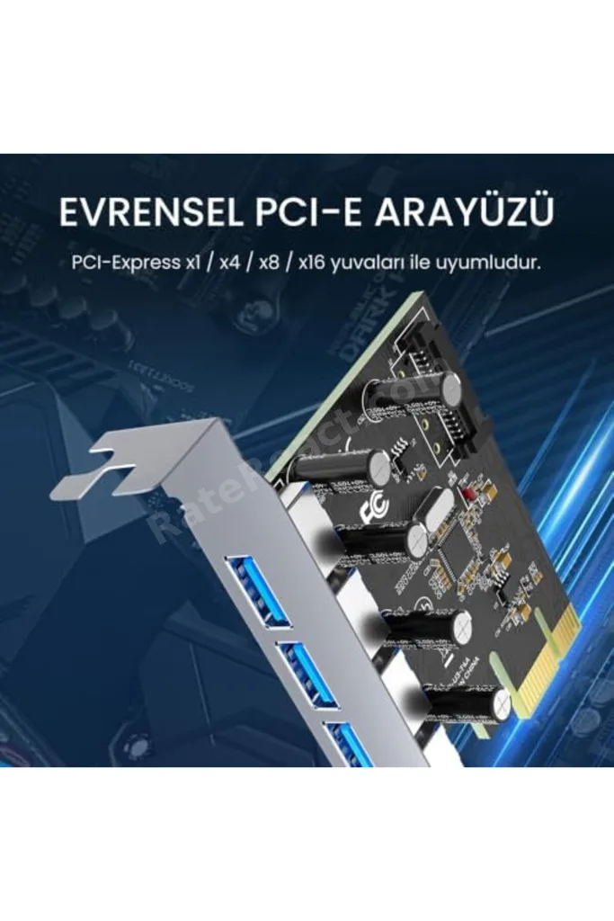 slh shop PCI Express to 2 Port 9 Pin RS-232 Seri Com DB9 Genişletme Kartı 558721