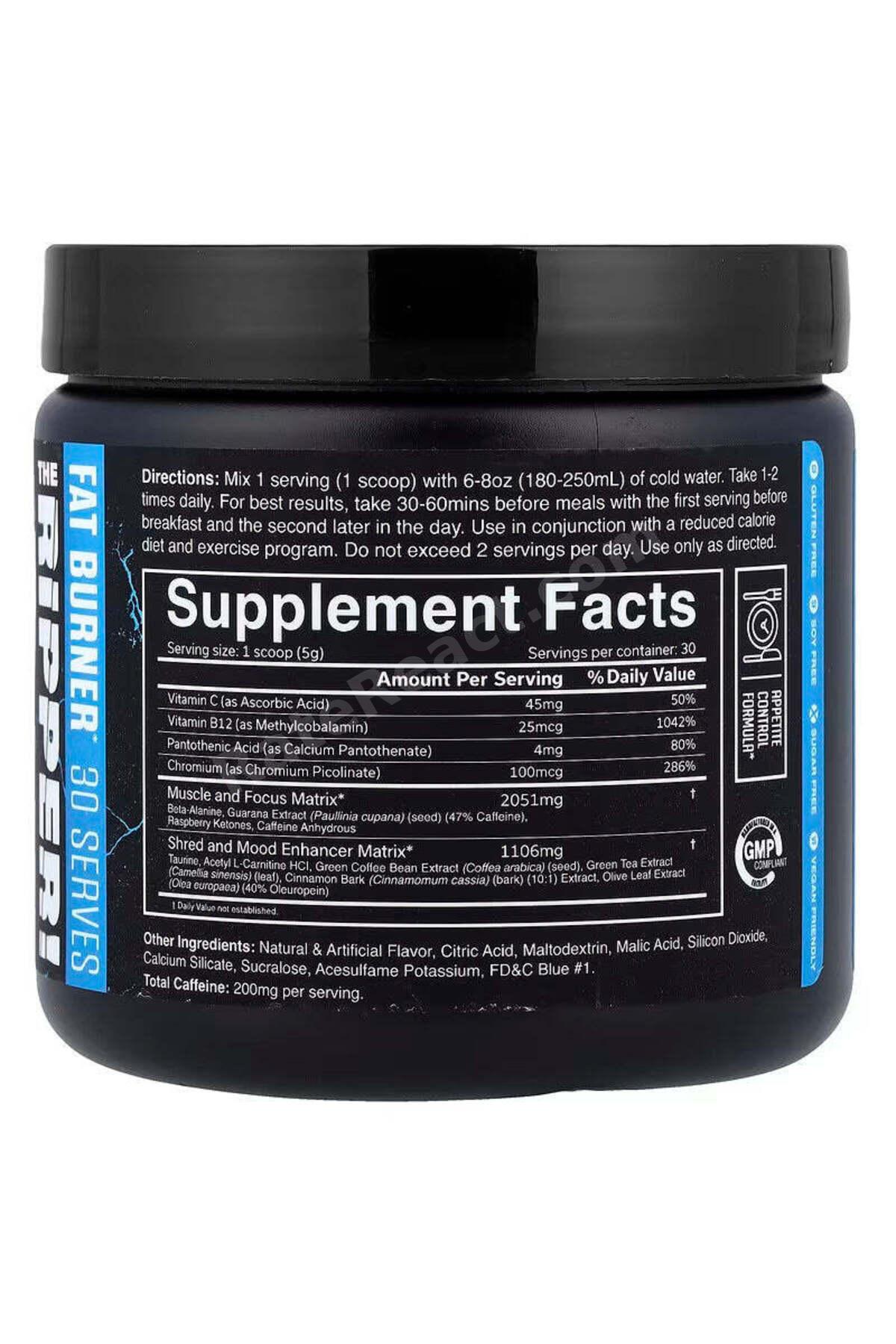 Sports The Ripper! Fat Burner PreWorkout Blue Raspberry 150 g