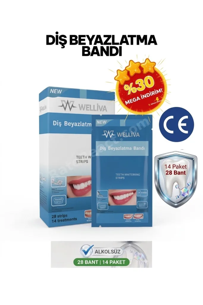 Diş Beyazlatma Bandı 28’li – Anında Etkili Beyazlatma (Teeth Whitening Strip)