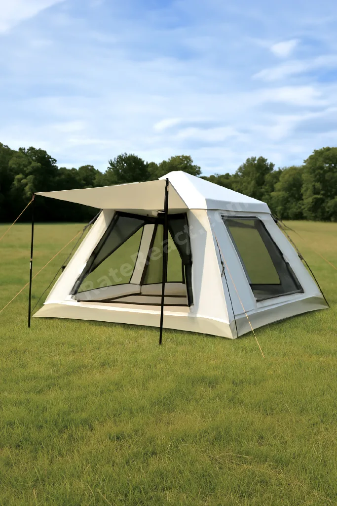 Outdoor AC6636 6 Kişilik Otomatik Kamp Çadırı Krem 210x210x140 cm | Su Geçirmez Oxford Kumaş |