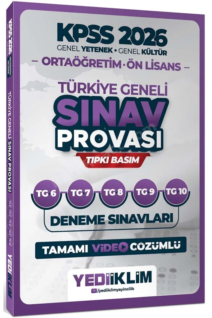 2026 KPSS Ortaöğretim Ön Lisans GY-GK Türkiye Geneli Sınav Provası Tıpkı Basım 6-7-8-9-10 Deneme Sınavları Tamamı Video Çözümlü