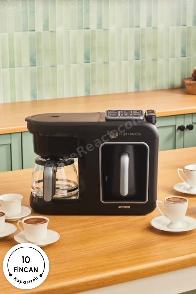 Hatır Plus Barista 6 In 1 Latte Cappucino ve Közde Türk Kahvesi Makinesi Black Silver