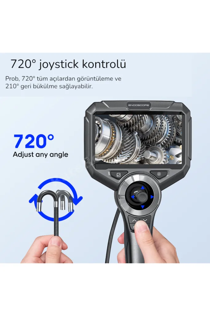 Cobra S50 Endoskop kamera 4 yönlü 720 derece oynar başlıklı 1080p HD kalite
