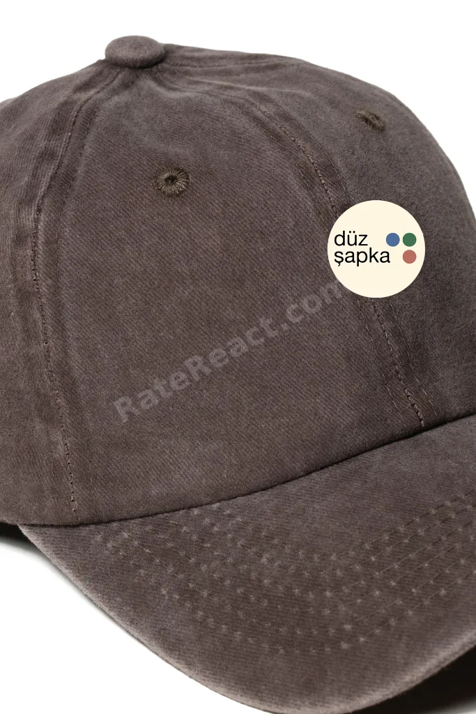 Düz Şapka | Kahverengi Yıkamalı Kep Şapka - Minimalist, Logosuz ve Yazısız