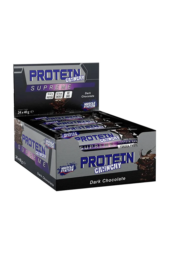 Supreme Crunchy Protein Bar 40 gr 24 Adet Bitter Çikolatalı