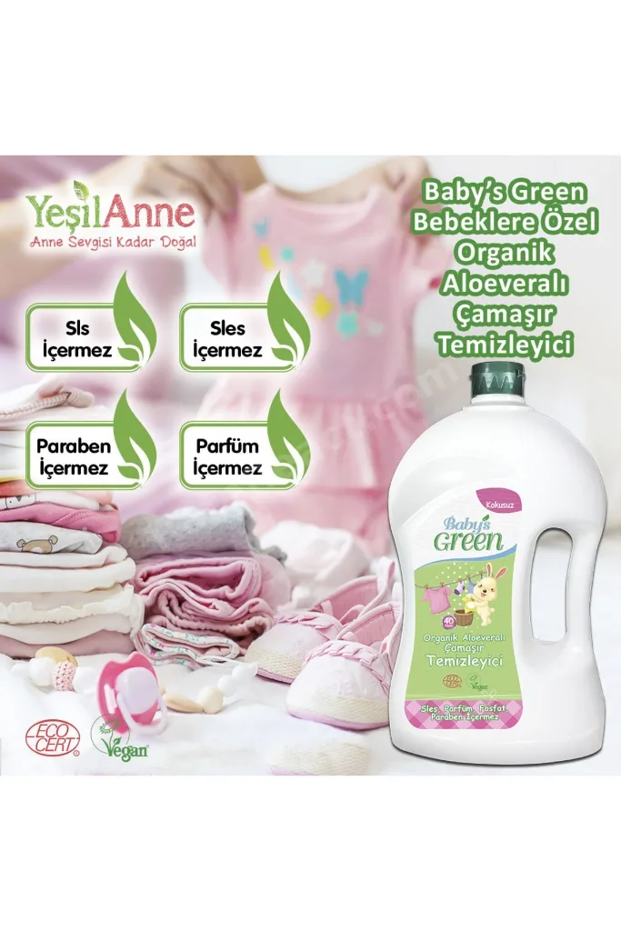 2 Li Set Organik Bebek Çamaşır Deterjanı 1500 ml Ve Kids Çocuk Şampuanı 400 ml