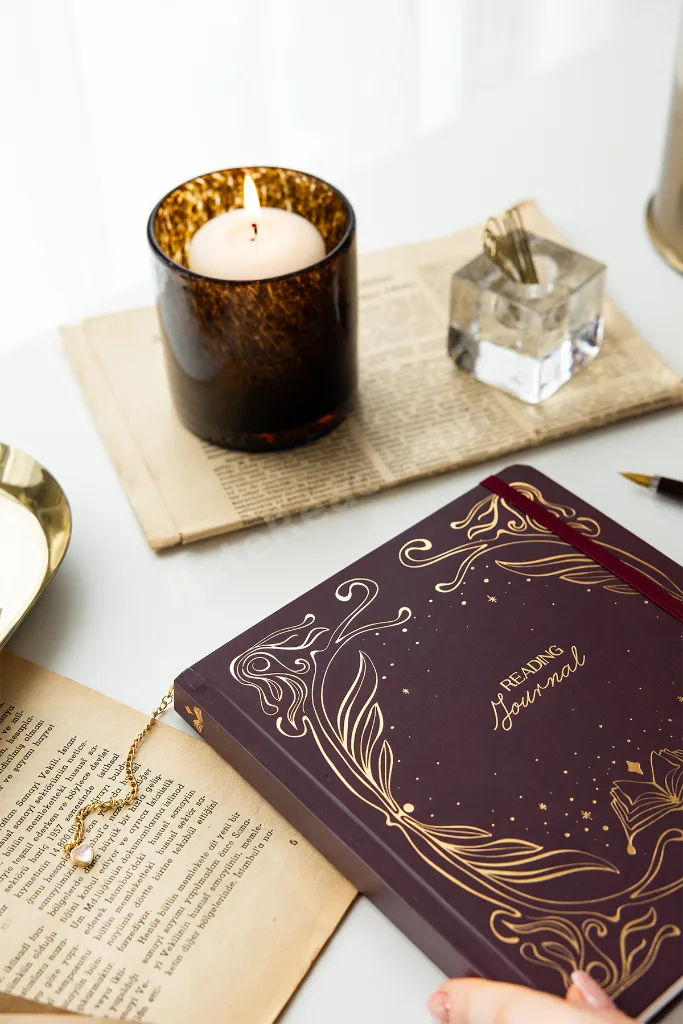 Charm Takılabilen Reading Journal - Okuma Günlüğü 18x20 cm Bordo