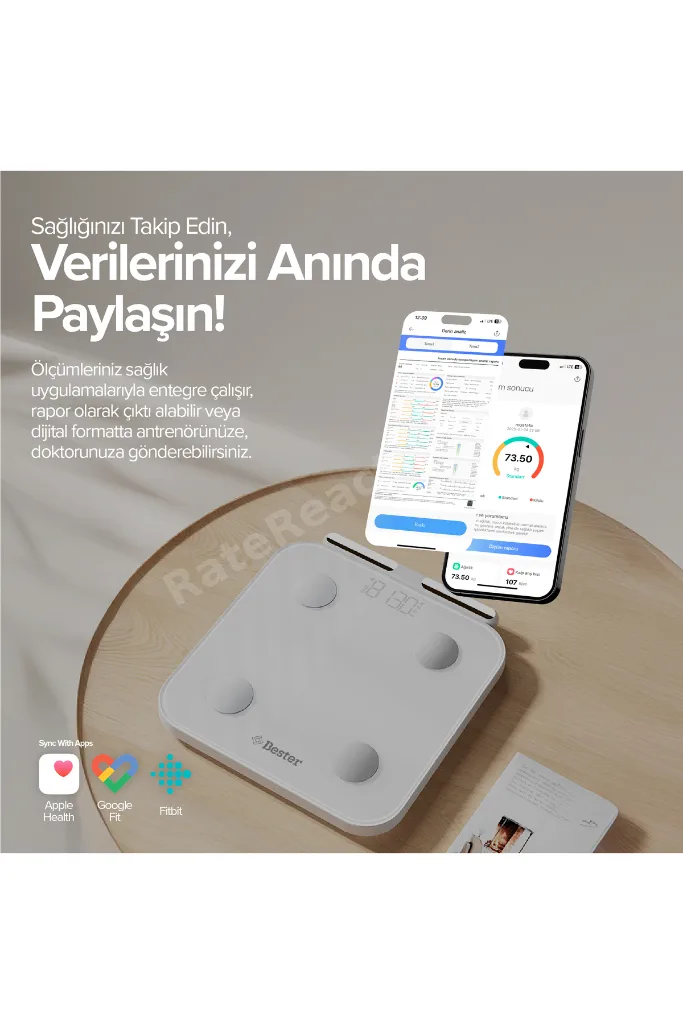 BS7230 8 Elektrotlu Akıllı Tartı – Kompakt Tasarım, LED Ekran, 56 Vücut Ölçümü, Bluetooth 5.0