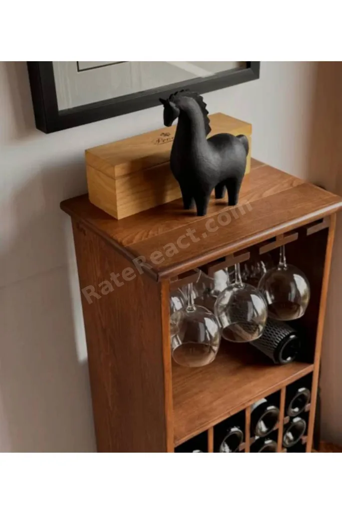JANİSA MASİF AĞAÇ ŞARAP STANDI, İÇKİ DOLABI, ELA WOODWORKİNG ART.