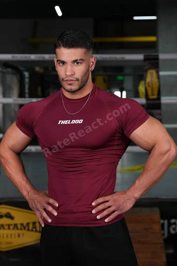 Bordo Kısa Kollu Compression Body Şekillendirici Tshirt