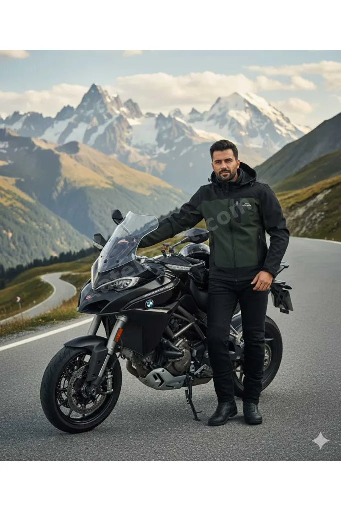 Siyah Haki Renk Softshell Sök Tak Kapüşonlu Kışlık Polarlı Mont Ceket