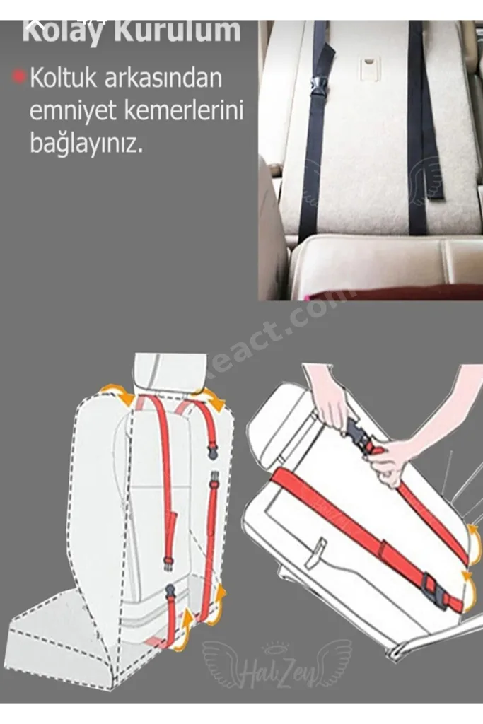 Bebek - Çoçuk Oto Koltuğu 3-12 Yaş Çoçuk Oto Koltuğu Emniyet Kemeri
